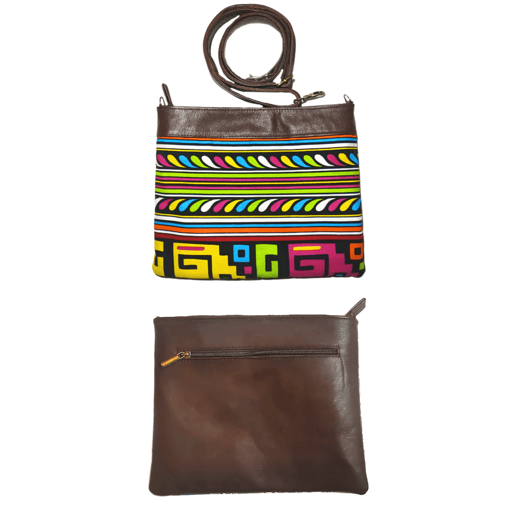"Rainbow" Leather Duffle Bag With Matched Clutch - Trendiesty Worldwide
