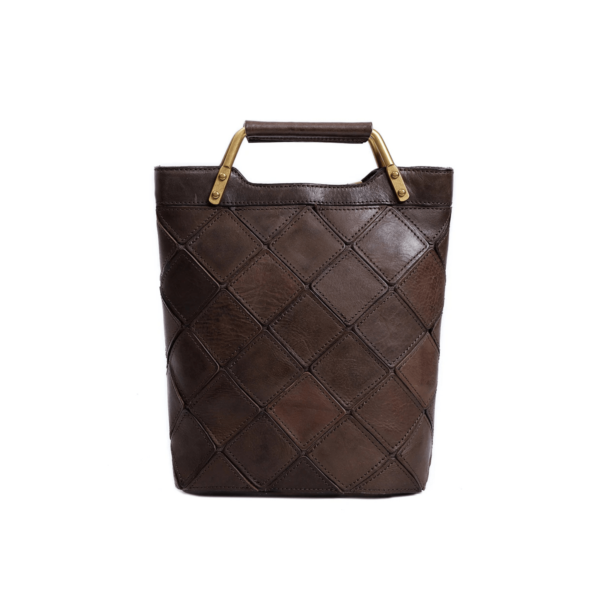 "Retro-Plaid" Genuine Leather Shoulder Handbag - Trendiesty Worldwide