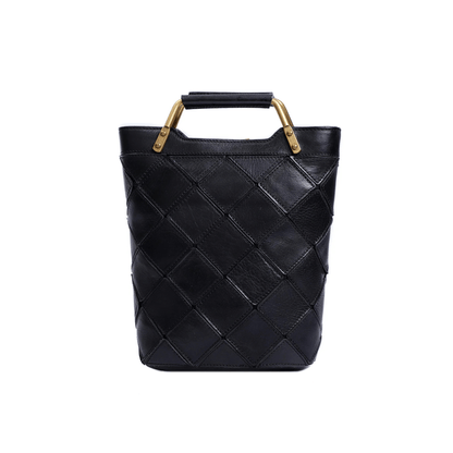 "Retro-Plaid" Genuine Leather Shoulder Handbag - Trendiesty Worldwide