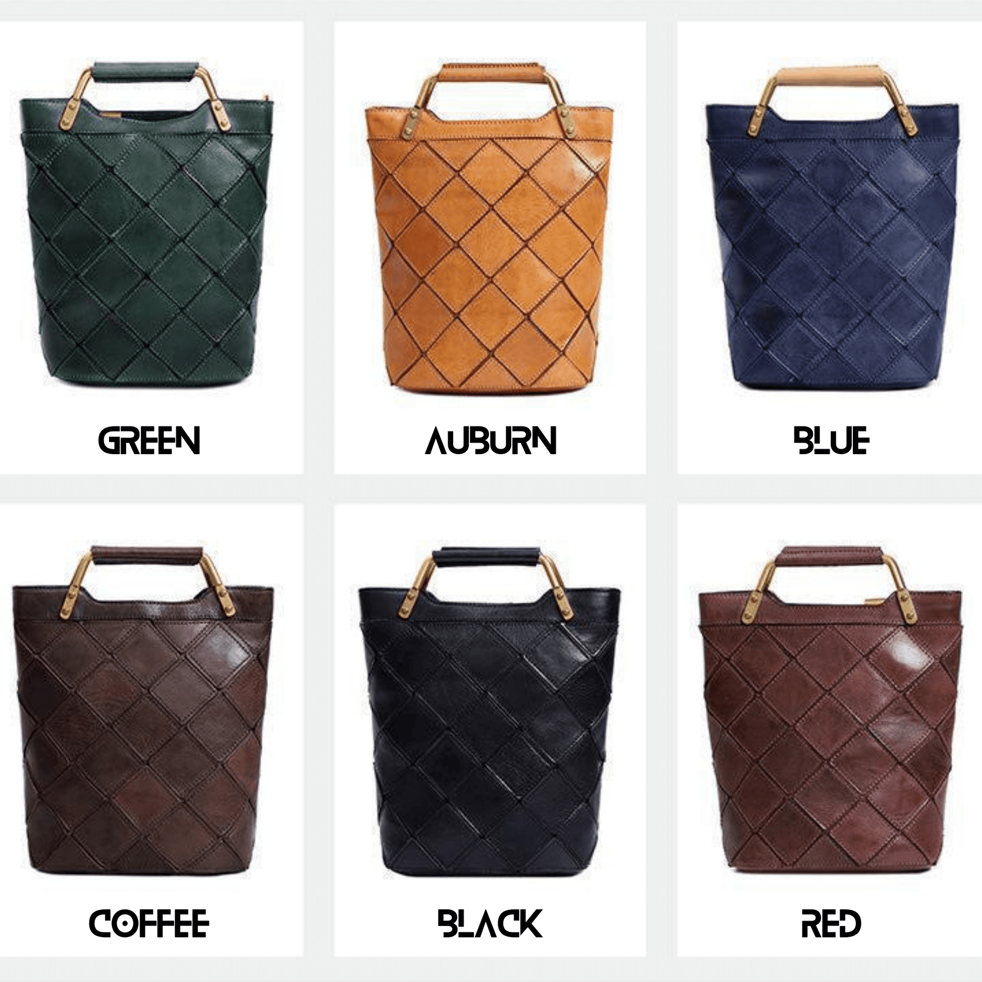 "Retro-Plaid" Genuine Leather Shoulder Handbag - Trendiesty Worldwide