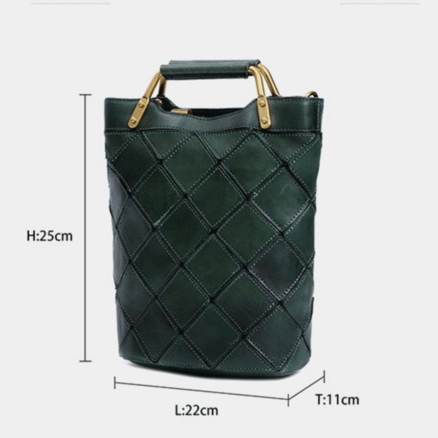 "Retro-Plaid" Genuine Leather Shoulder Handbag - Trendiesty Worldwide