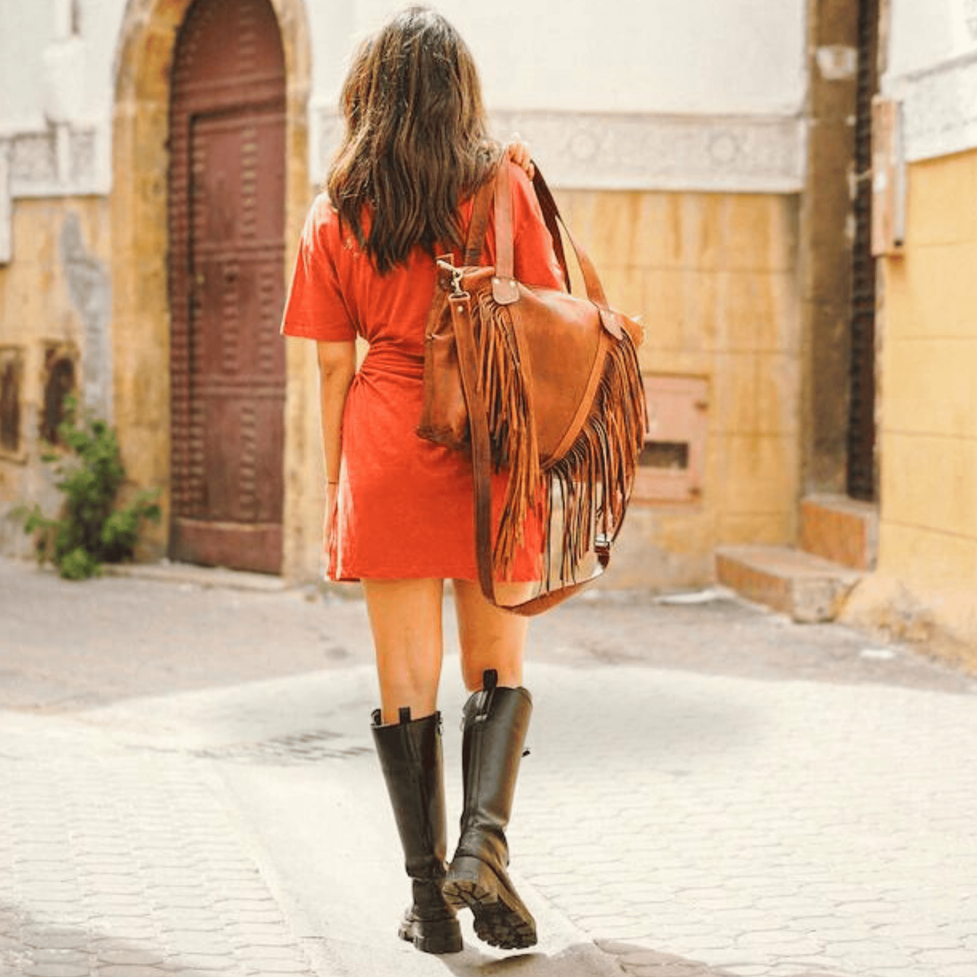 "Shakira" Leather fringed Bag - Trendiesty Worldwide