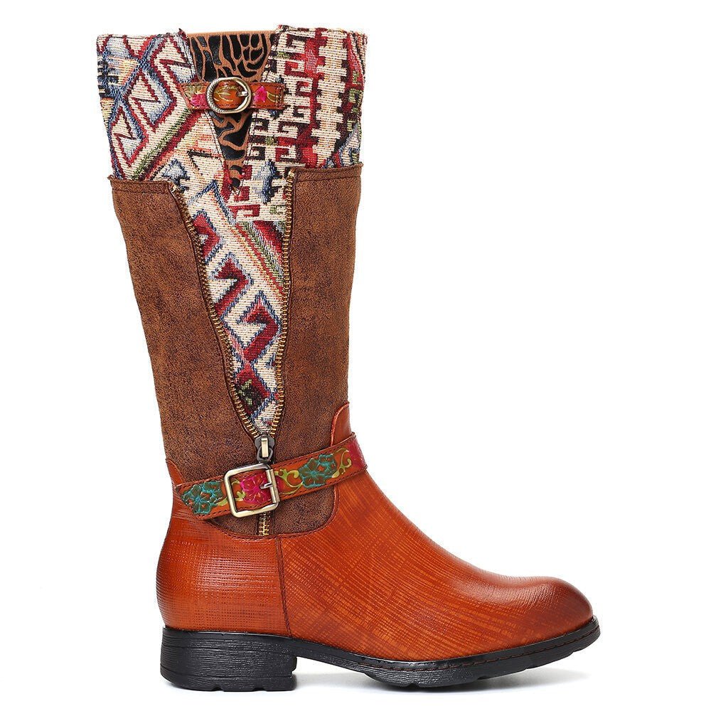 Women's Handmade Leather Mid-Calf Boots "Alpha Style" - Trendiesty Worldwide