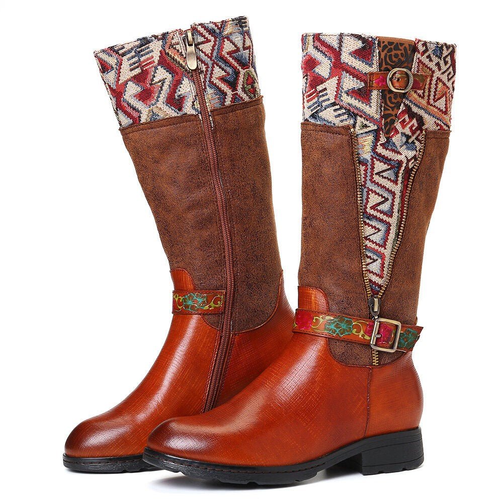 Women's Handmade Leather Mid-Calf Boots "Alpha Style" - Trendiesty Worldwide