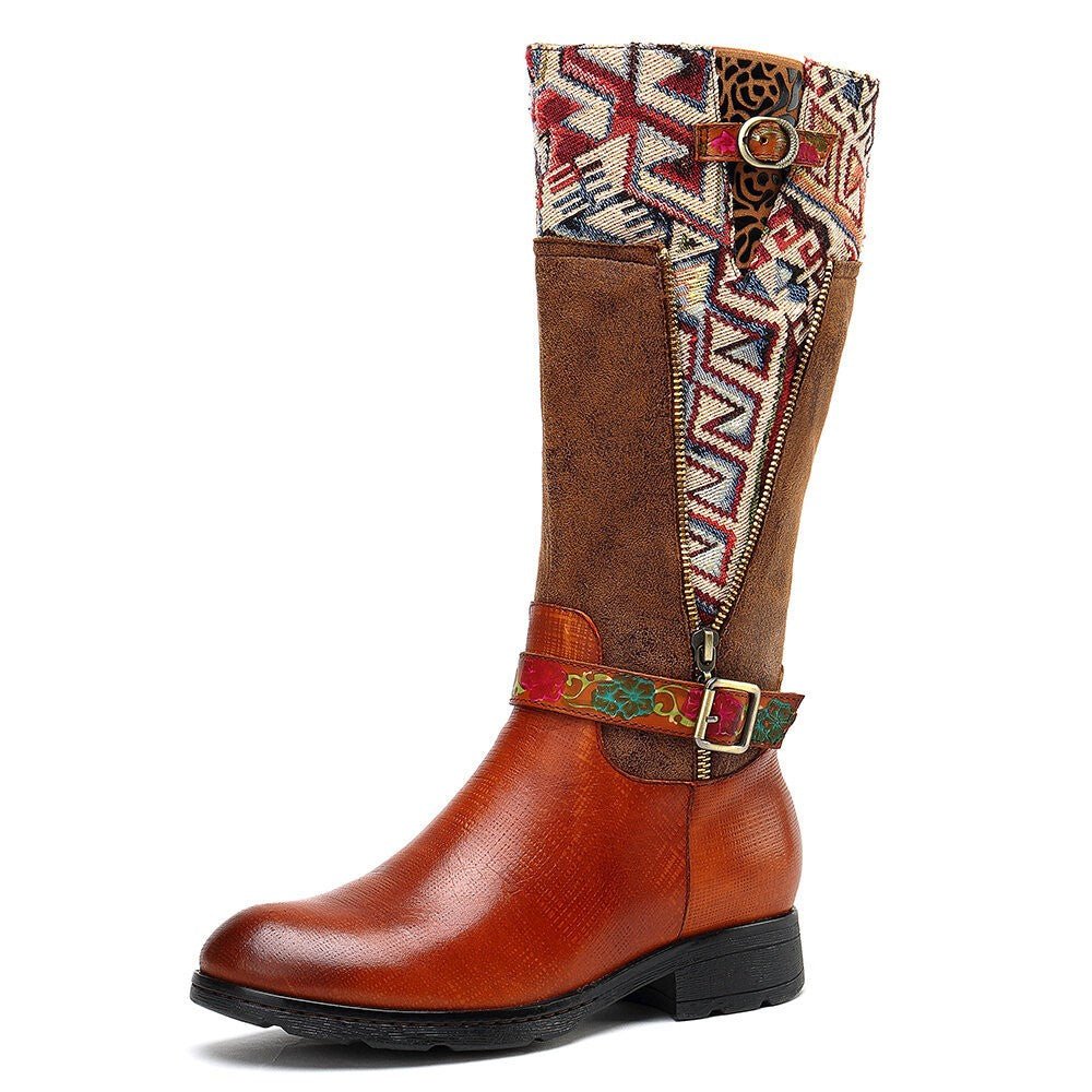 Women's Handmade Leather Mid-Calf Boots "Alpha Style" - Trendiesty Worldwide