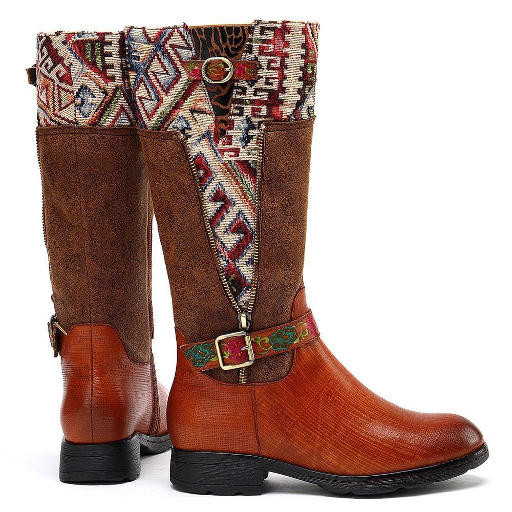 Women's Handmade Leather Mid-Calf Boots "Alpha Style" - Trendiesty Worldwide