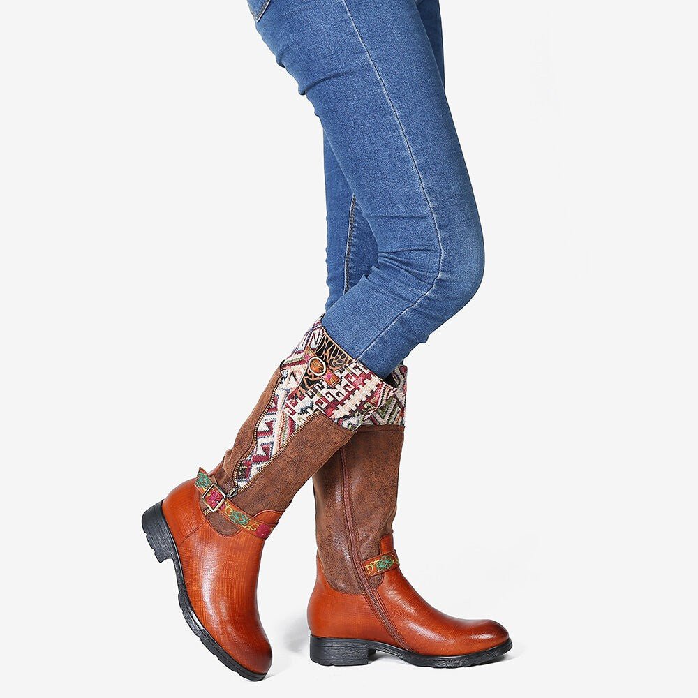 Women's Handmade Leather Mid-Calf Boots "Alpha Style" - Trendiesty Worldwide