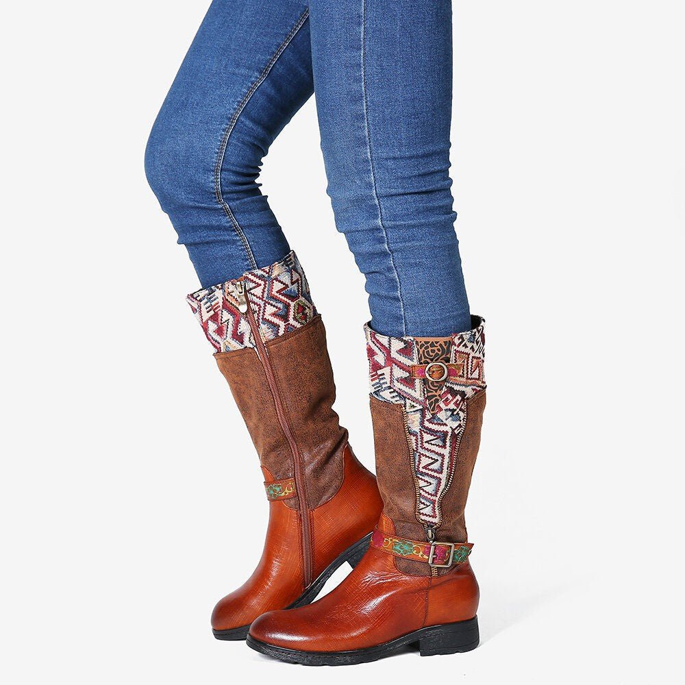 Women's Handmade Leather Mid-Calf Boots "Alpha Style" - Trendiesty Worldwide