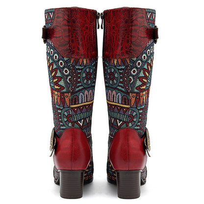 Women's Handmade Leather Mid-Calf Boots "Beta Style" - Trendiesty Worldwide