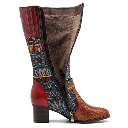 Women's Handmade Leather Mid-Calf Boots "Beta Style" - Trendiesty Worldwide