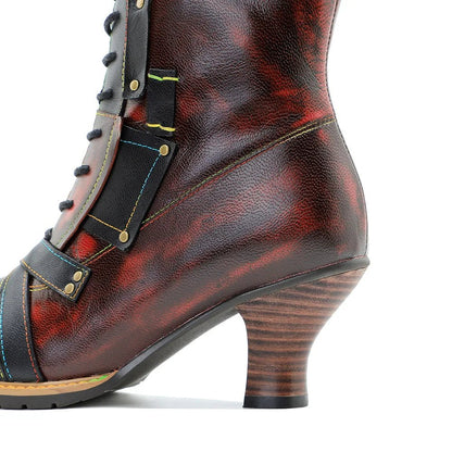 Women's Reddish High-heeled Leather Shoes - Trendiesty Worldwide