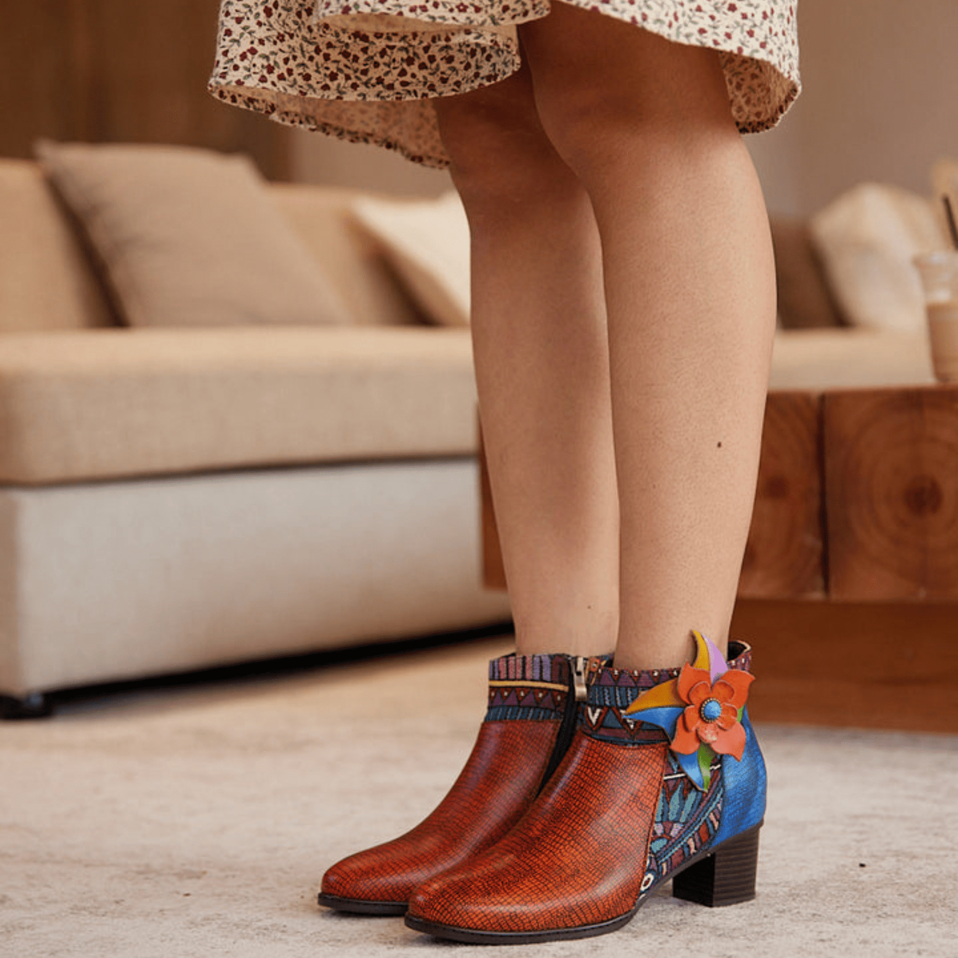 Women's Retro Leather Ankle Boots - Trendiesty Worldwide