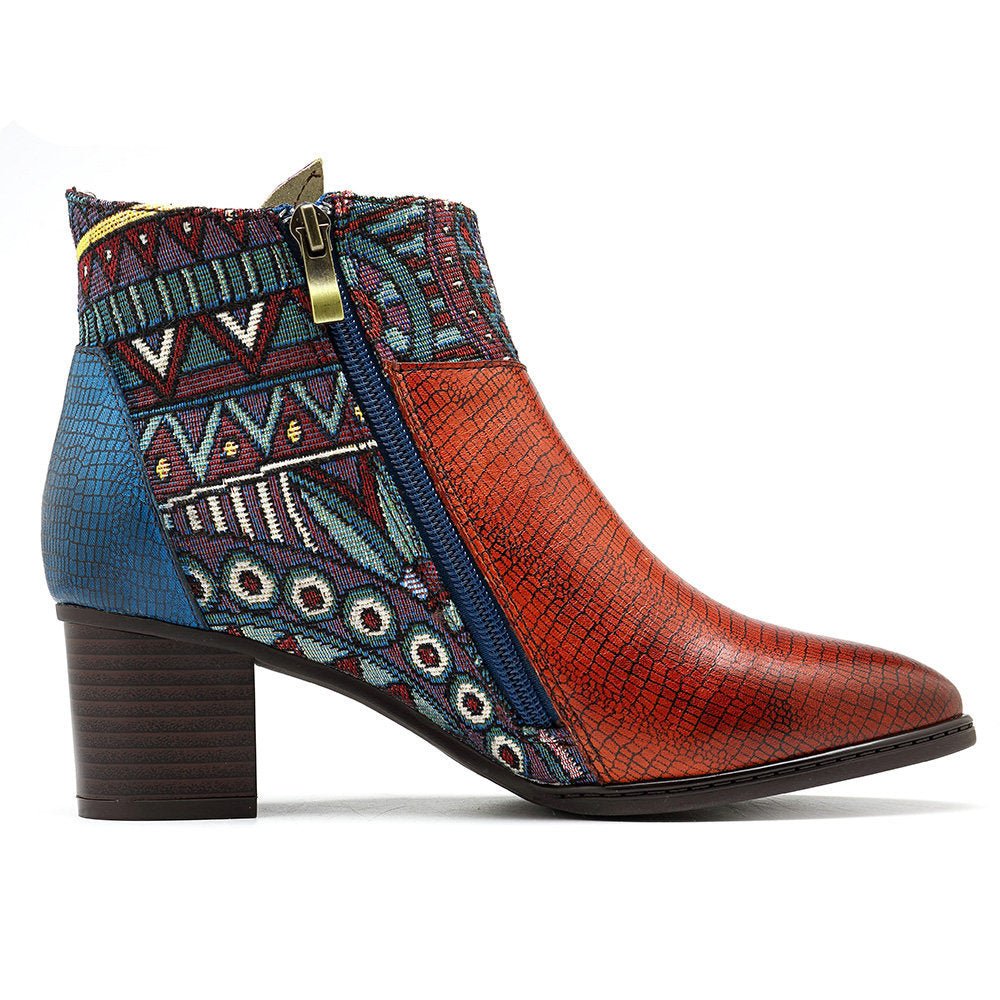 Women's Retro Leather Ankle Boots - Trendiesty Worldwide