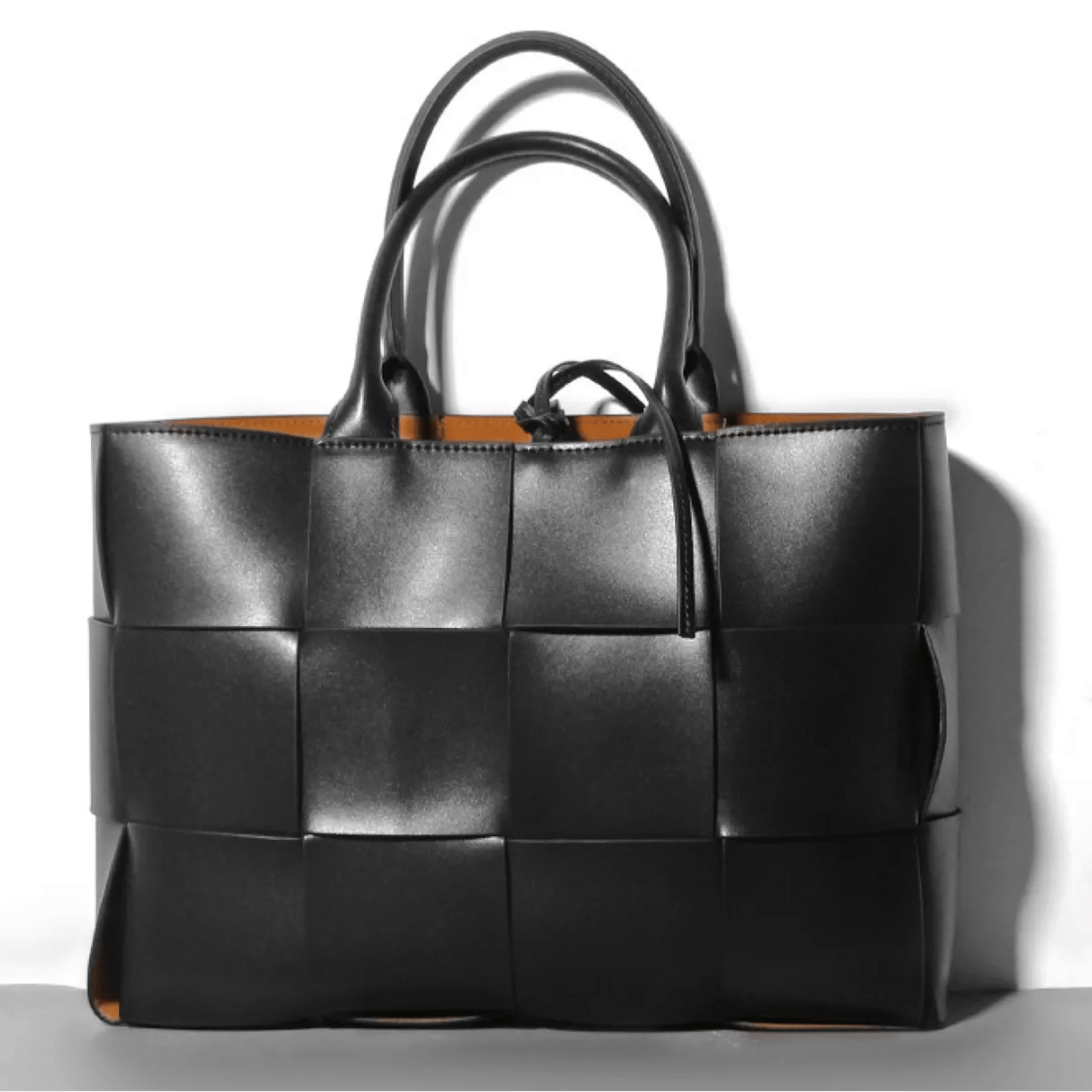 Woven Cowhide Single Shoulder Checkered Handbag - Trendiesty Worldwide