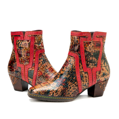 Zapatos de piel con tacón "Fleur et Couleur" para mujer