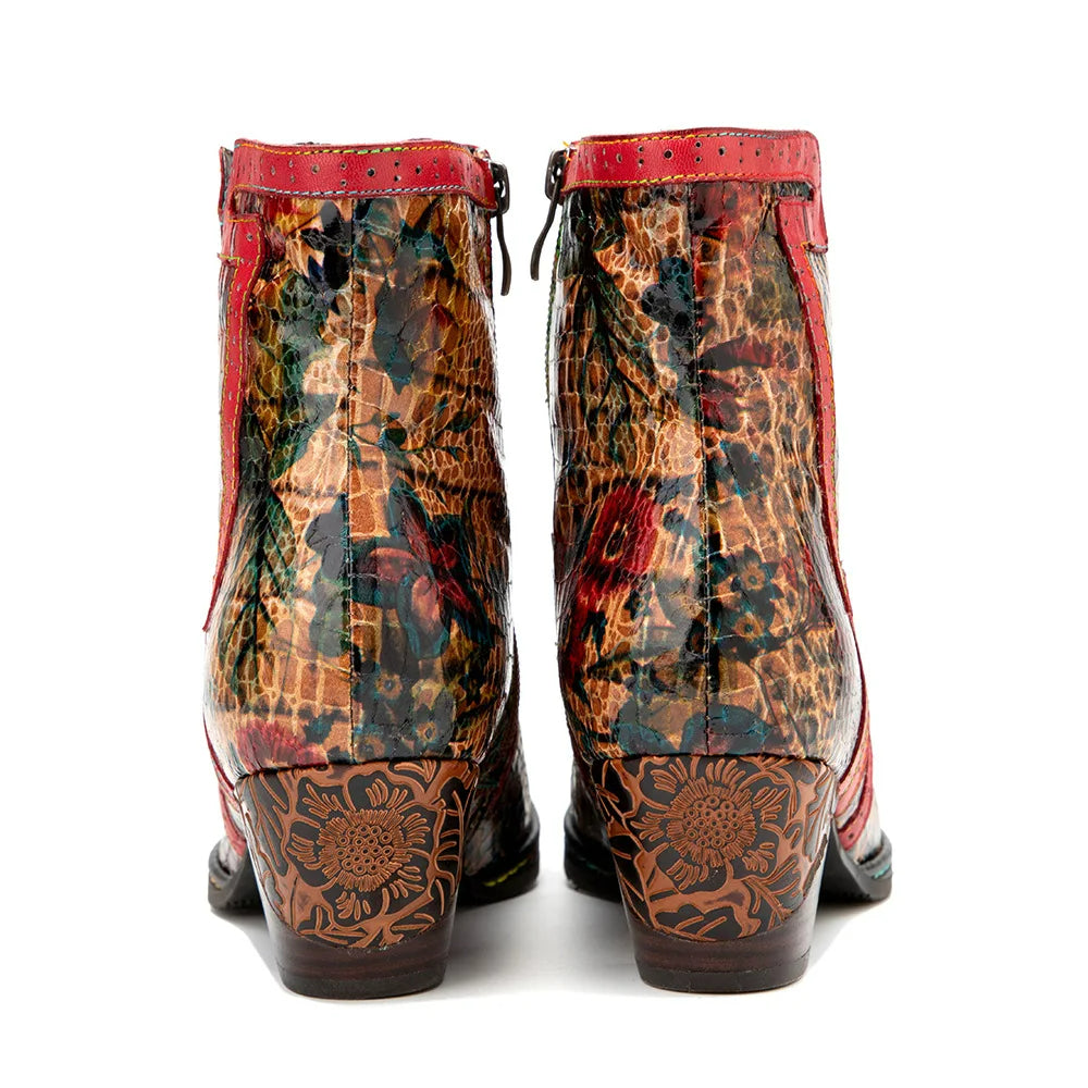 Zapatos de piel con tacón "Fleur et Couleur" para mujer