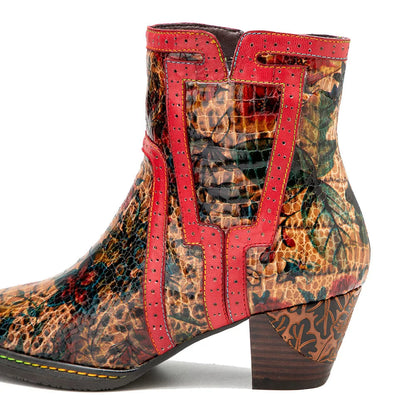 Zapatos de piel con tacón "Fleur et Couleur" para mujer